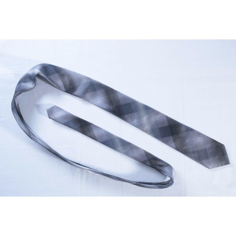 Apt 9 Gray silver plaid mens tie